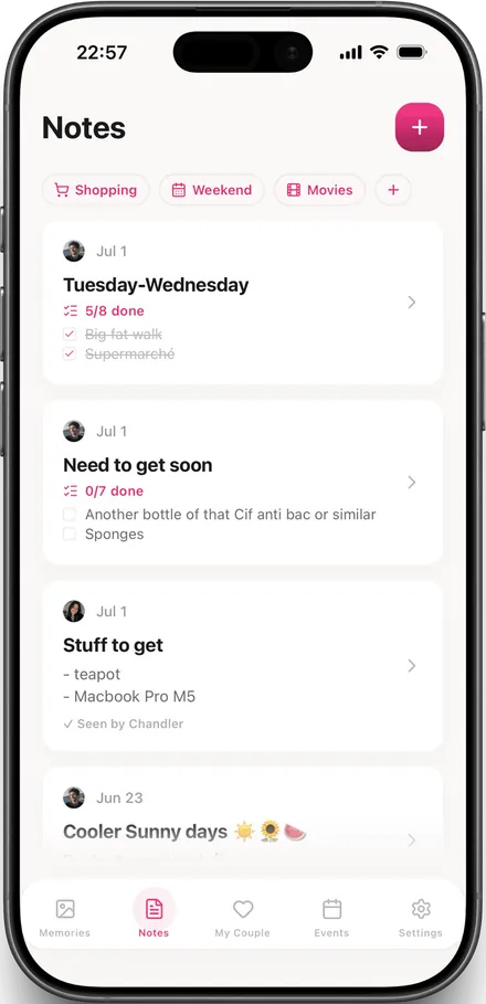 OurCouple app — your couple card